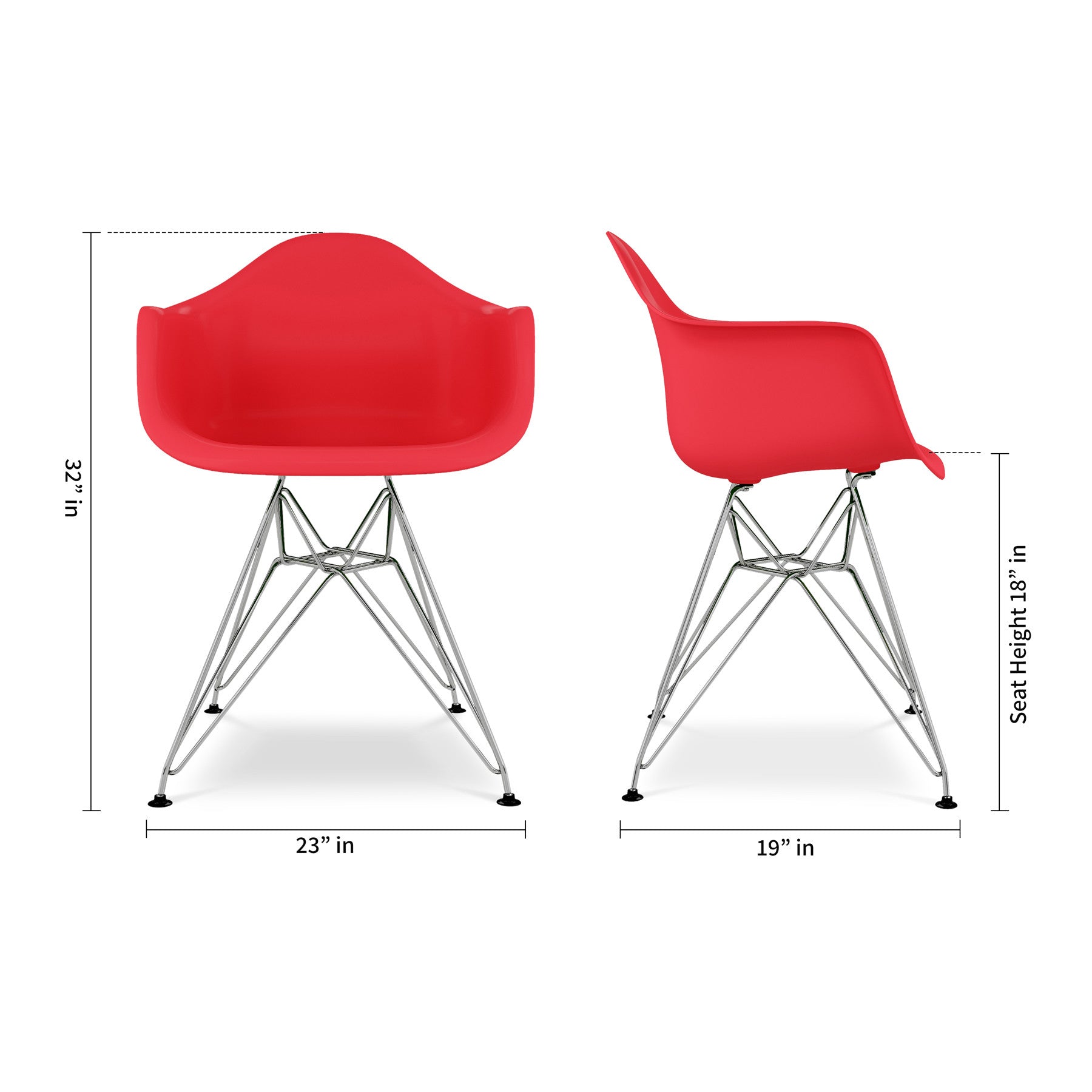 Red and Silver Dining Arm Chair-8