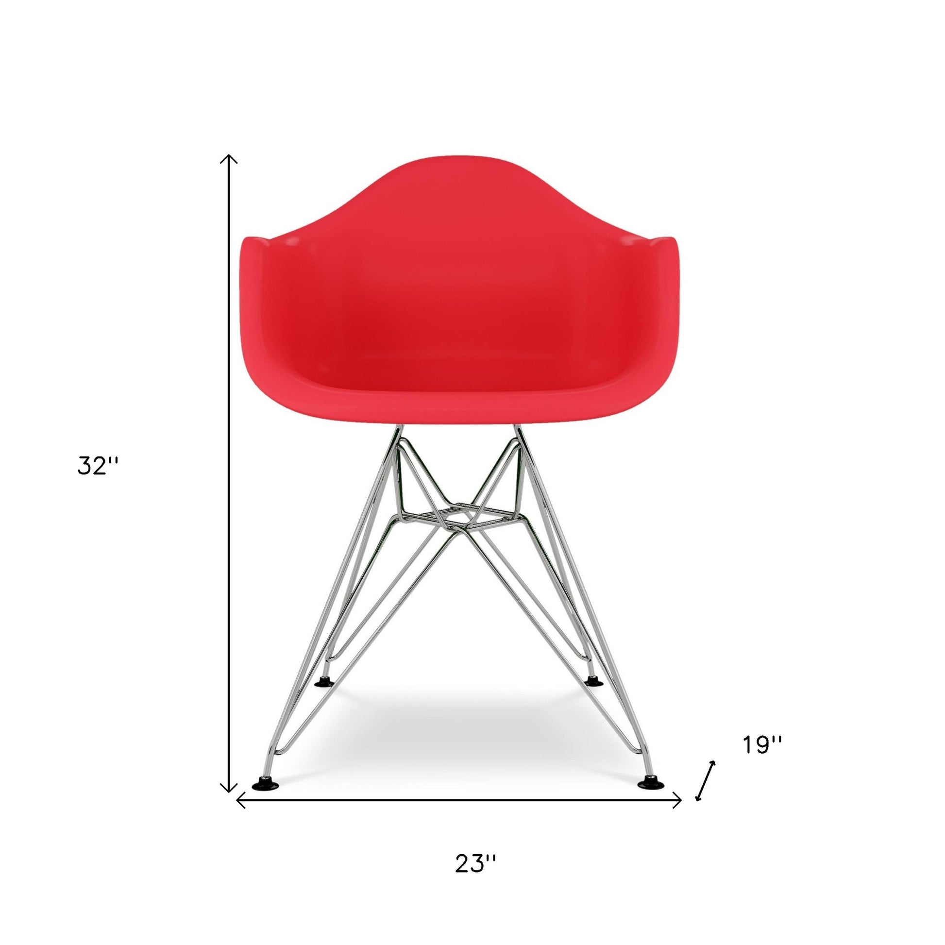 Red and Silver Dining Arm Chair-7