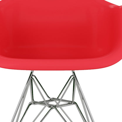 Red and Silver Dining Arm Chair-5