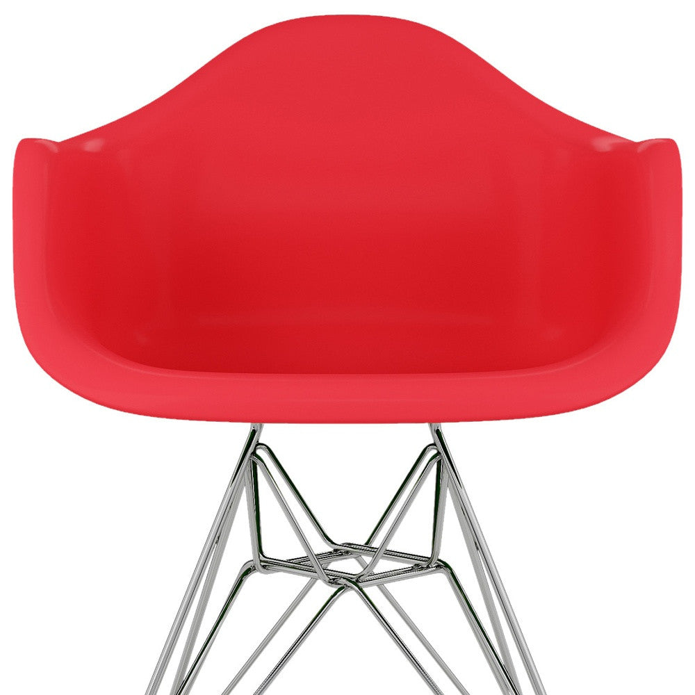 Red and Silver Dining Arm Chair-6