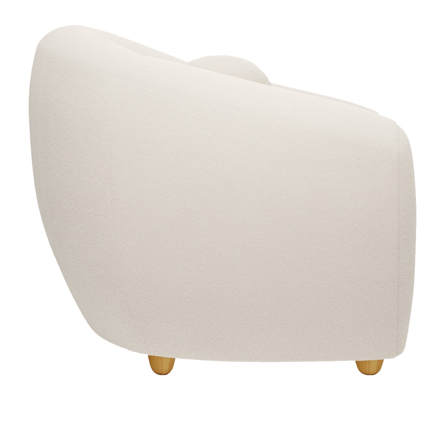 39" White and Natural Boucle Arm Chair-3