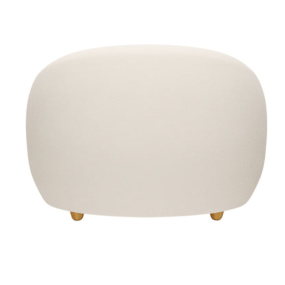 39" White and Natural Boucle Arm Chair-4