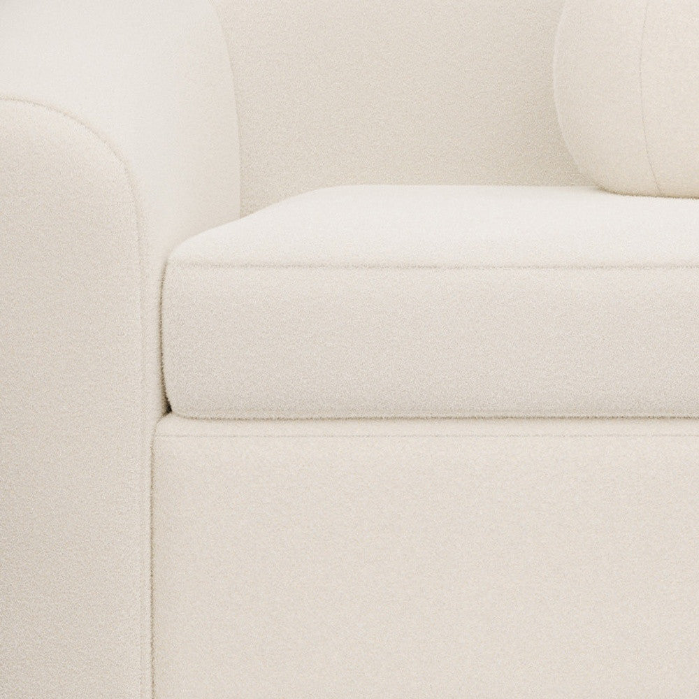 39" White and Natural Boucle Arm Chair-5