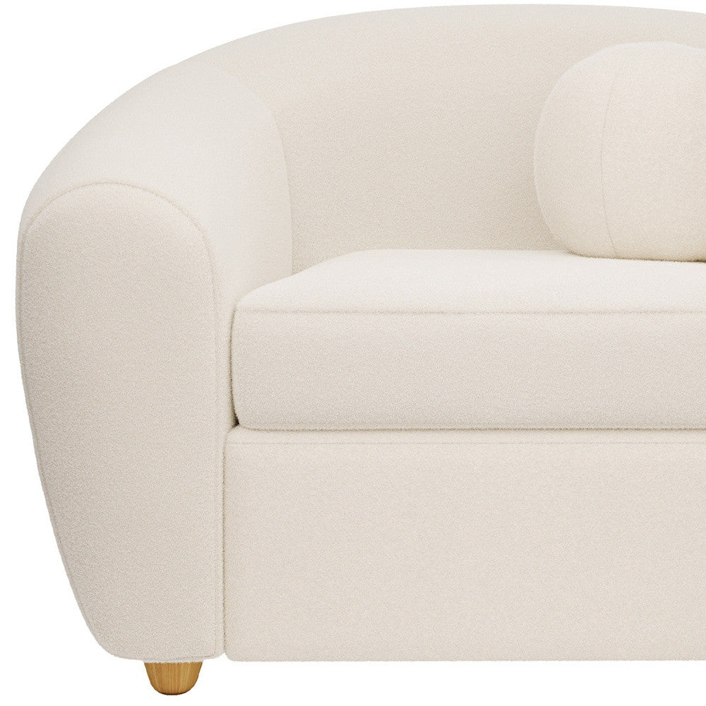39" White and Natural Boucle Arm Chair-6