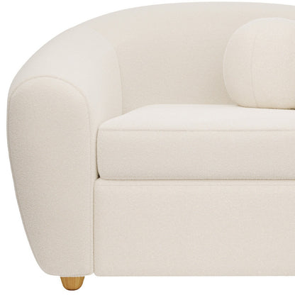 39" White and Natural Boucle Arm Chair-6