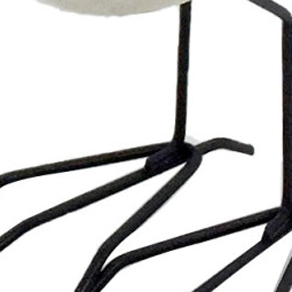 Set of Three Black and White Fabric Bird Statue Tabletop Sculpture-6