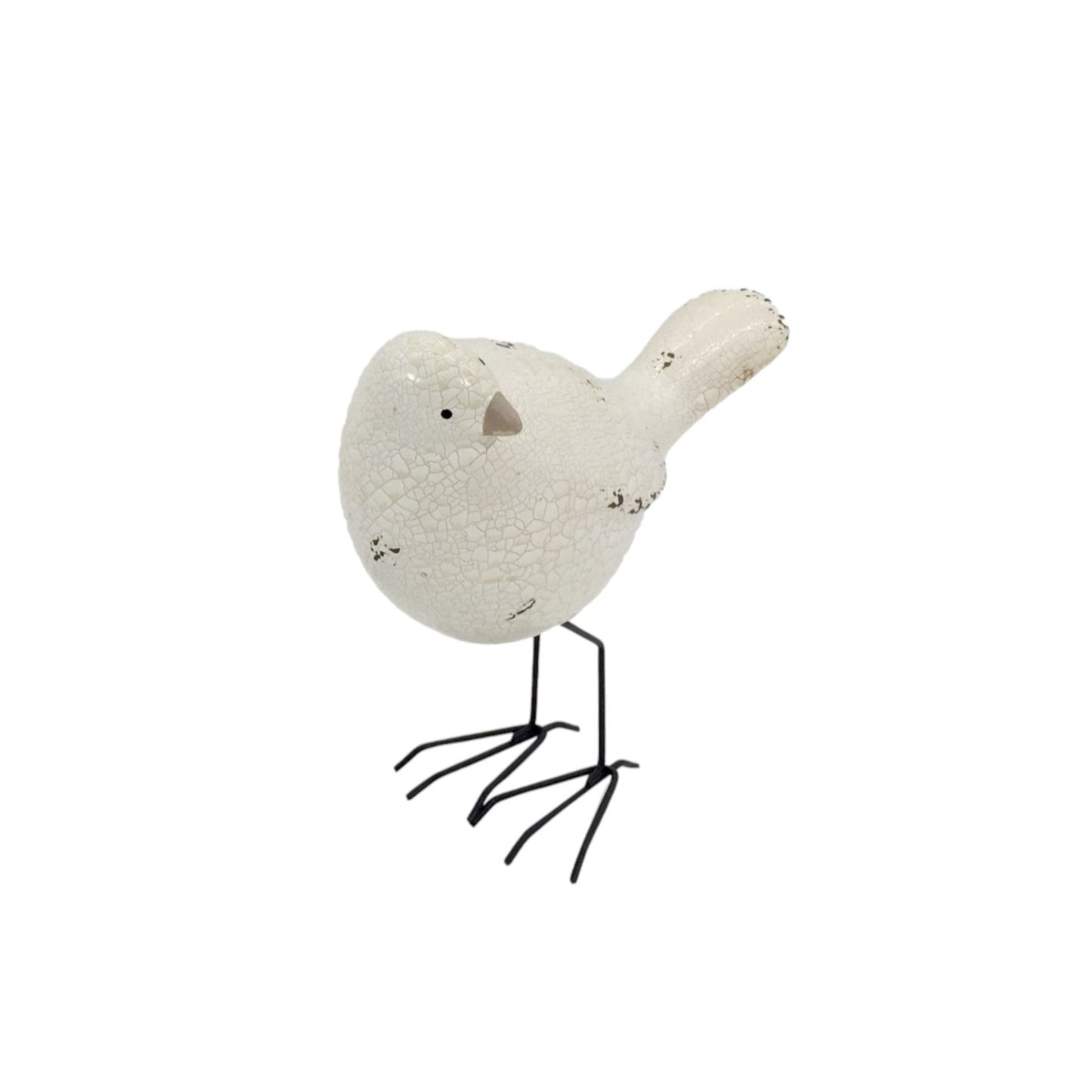 Set of Three Black and White Fabric Bird Statue Tabletop Sculpture-2