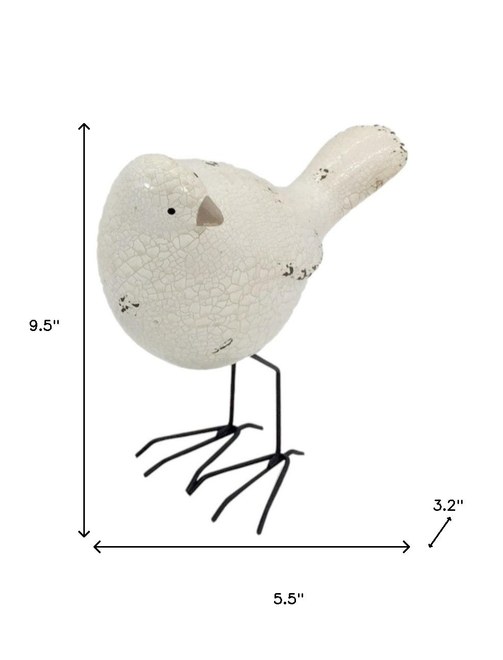 Set of Three Black and White Fabric Bird Statue Tabletop Sculpture-7