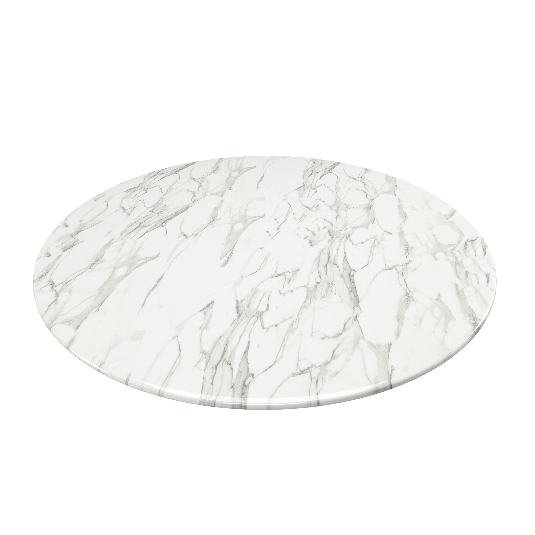 32" White And Black Marble And Metal Dining Table-1