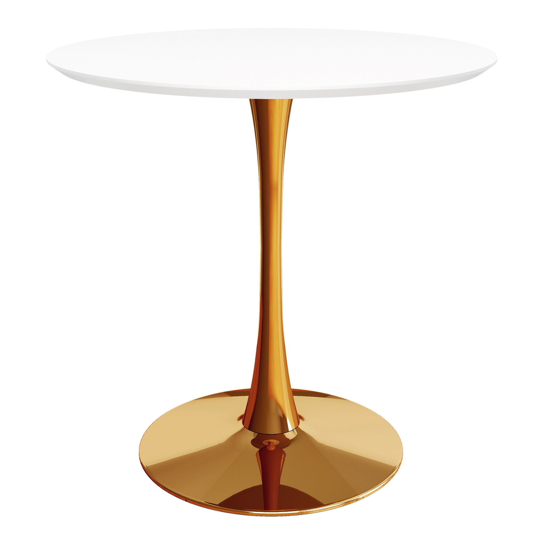 36" White And Gold Metal Dining Table-1