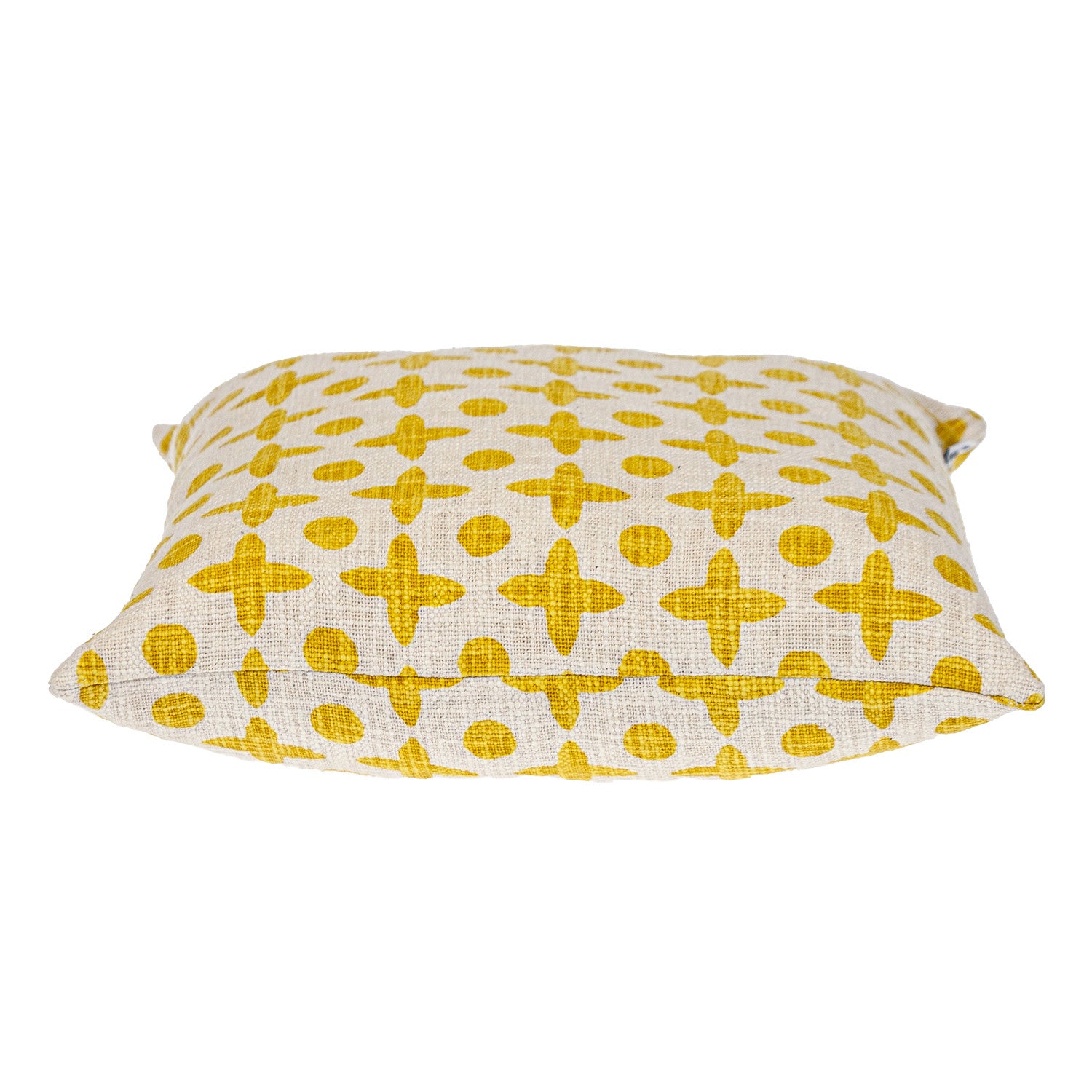 18" Yellow and White Geometric Cotton Throw Pillow-2