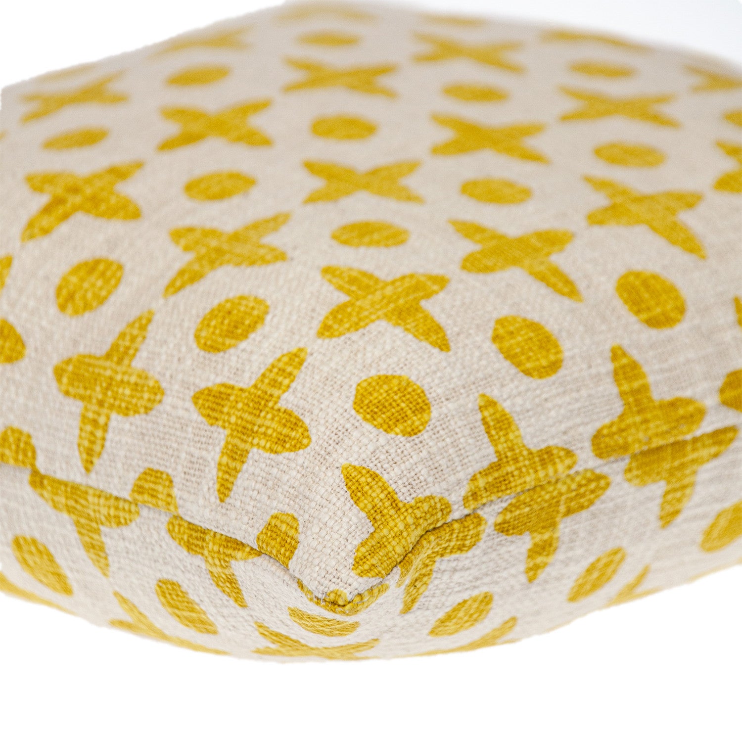 18" Yellow and White Geometric Cotton Throw Pillow-4