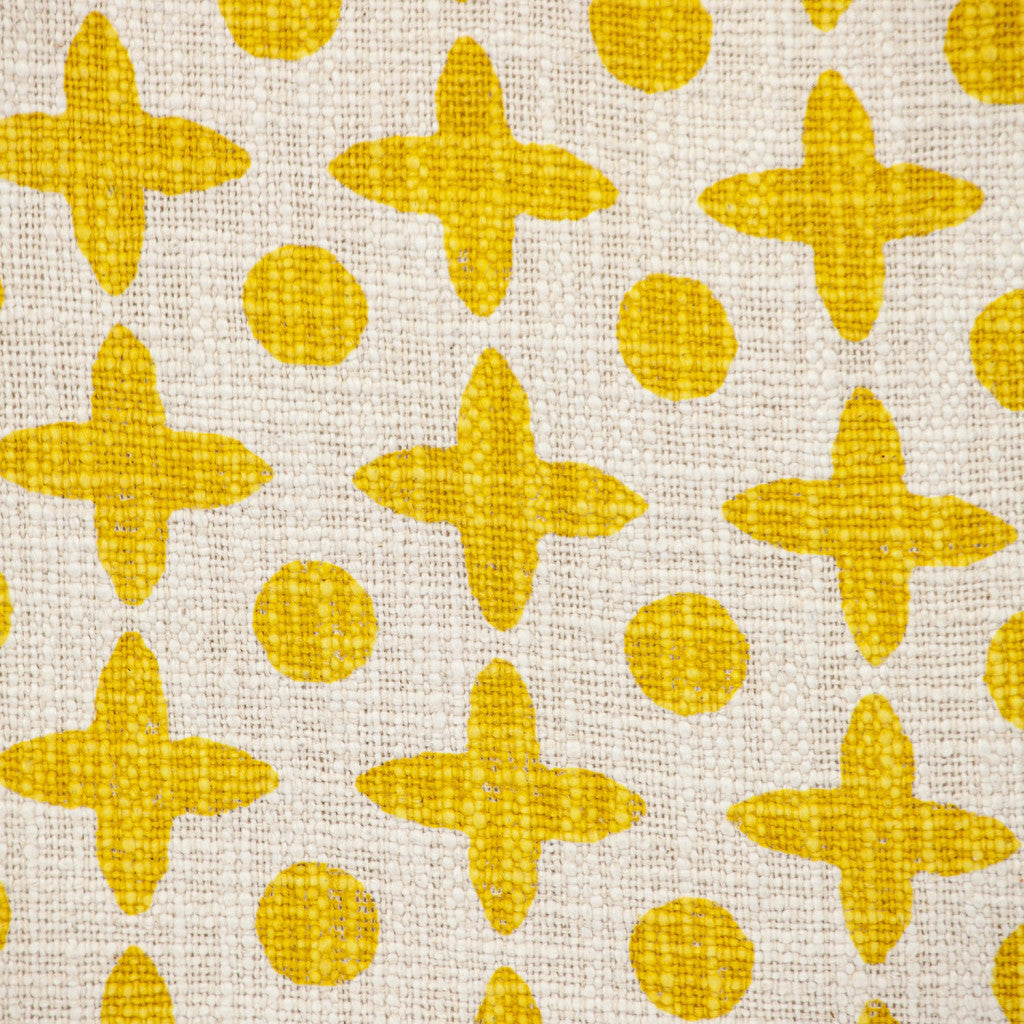 18" Yellow and White Geometric Cotton Throw Pillow-5