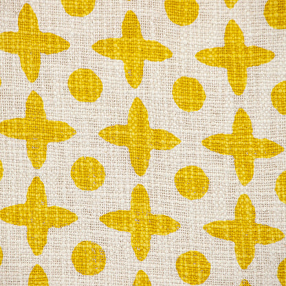 18" Yellow and White Geometric Cotton Throw Pillow-5