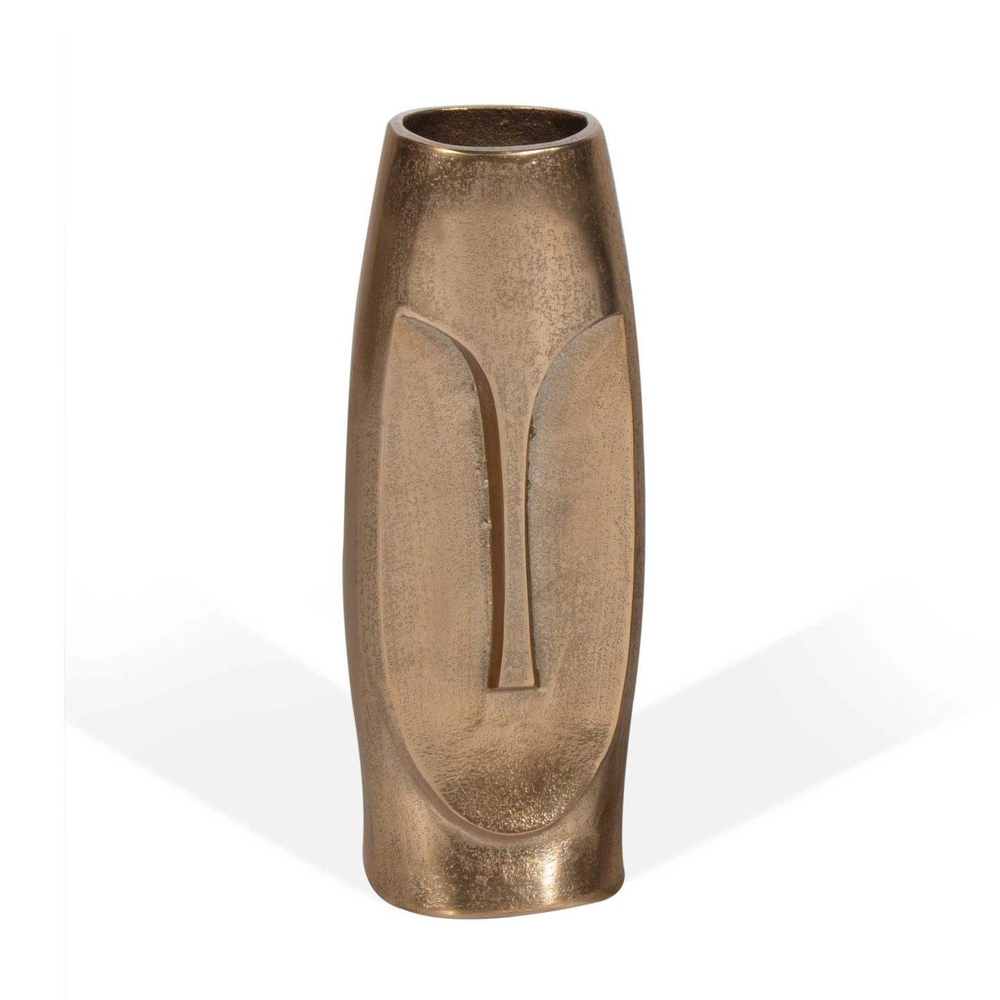 13" Gold Aluminum Faces Cylinder Table Vase-0