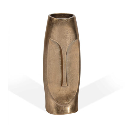 13" Gold Aluminum Faces Cylinder Table Vase-0