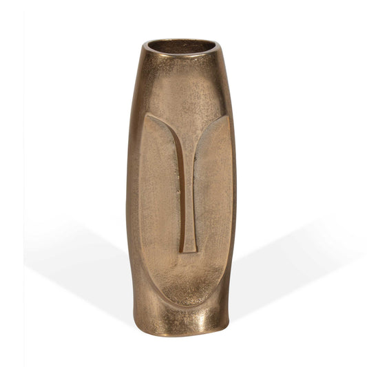 13" Gold Aluminum Faces Cylinder Table Vase-0