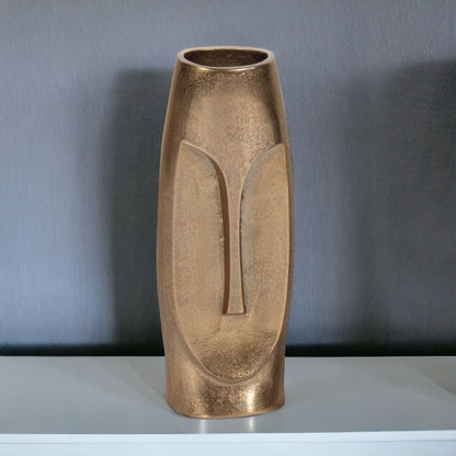 13" Gold Aluminum Faces Cylinder Table Vase-1