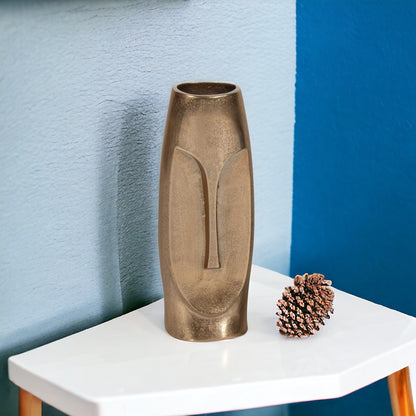 13" Gold Aluminum Faces Cylinder Table Vase-2