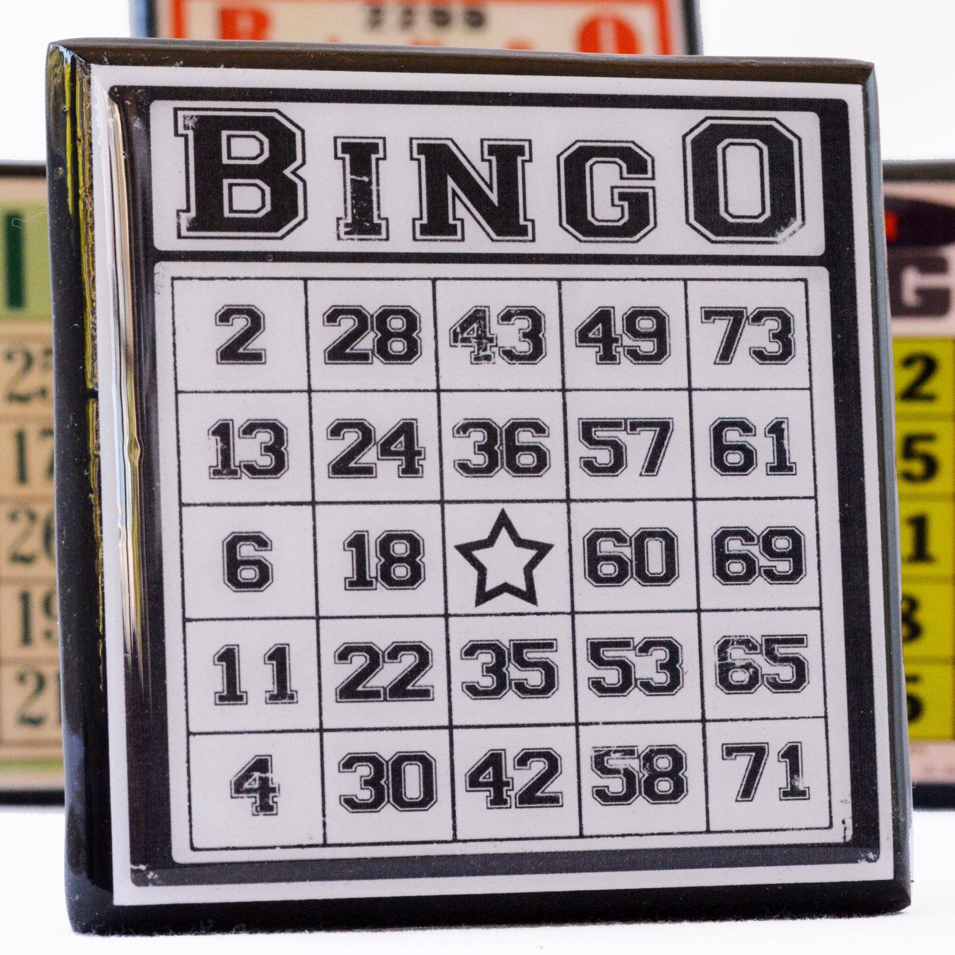 Bingo!  Vintage Bingo Card Coaster Set-4
