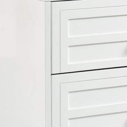 24" White and Clear Wood and Acrylic End Table With Two Drawers-5