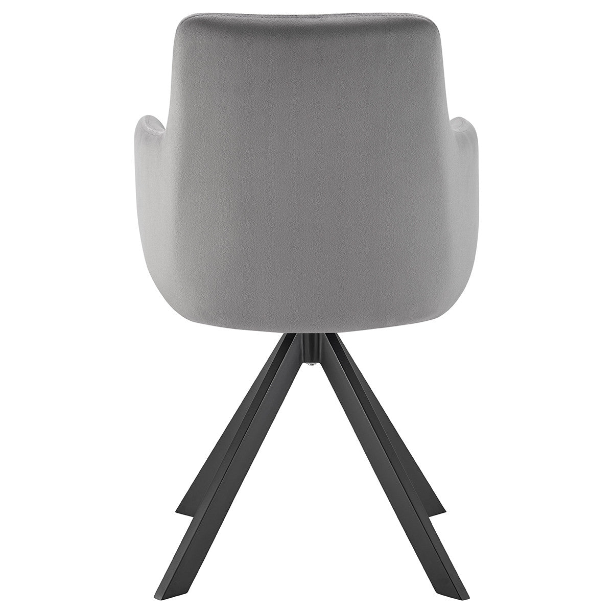 Gray And Black Upholstered Velvet Dining Arm Chair-5