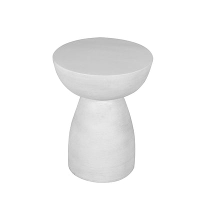 22" White Distressed Solid Wood Round End Table-2