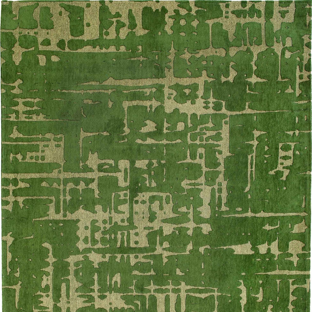 10' Green Abstract Runner Rug-5