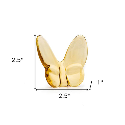3" Gold Crystal Butterfly Figurine Tabletop Sculpture-5