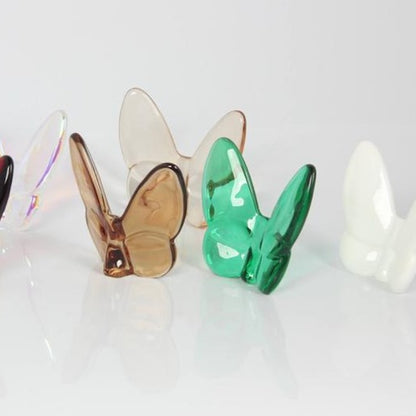 3" Green Crystal Butterfly Figurine Tabletop Sculpture-4