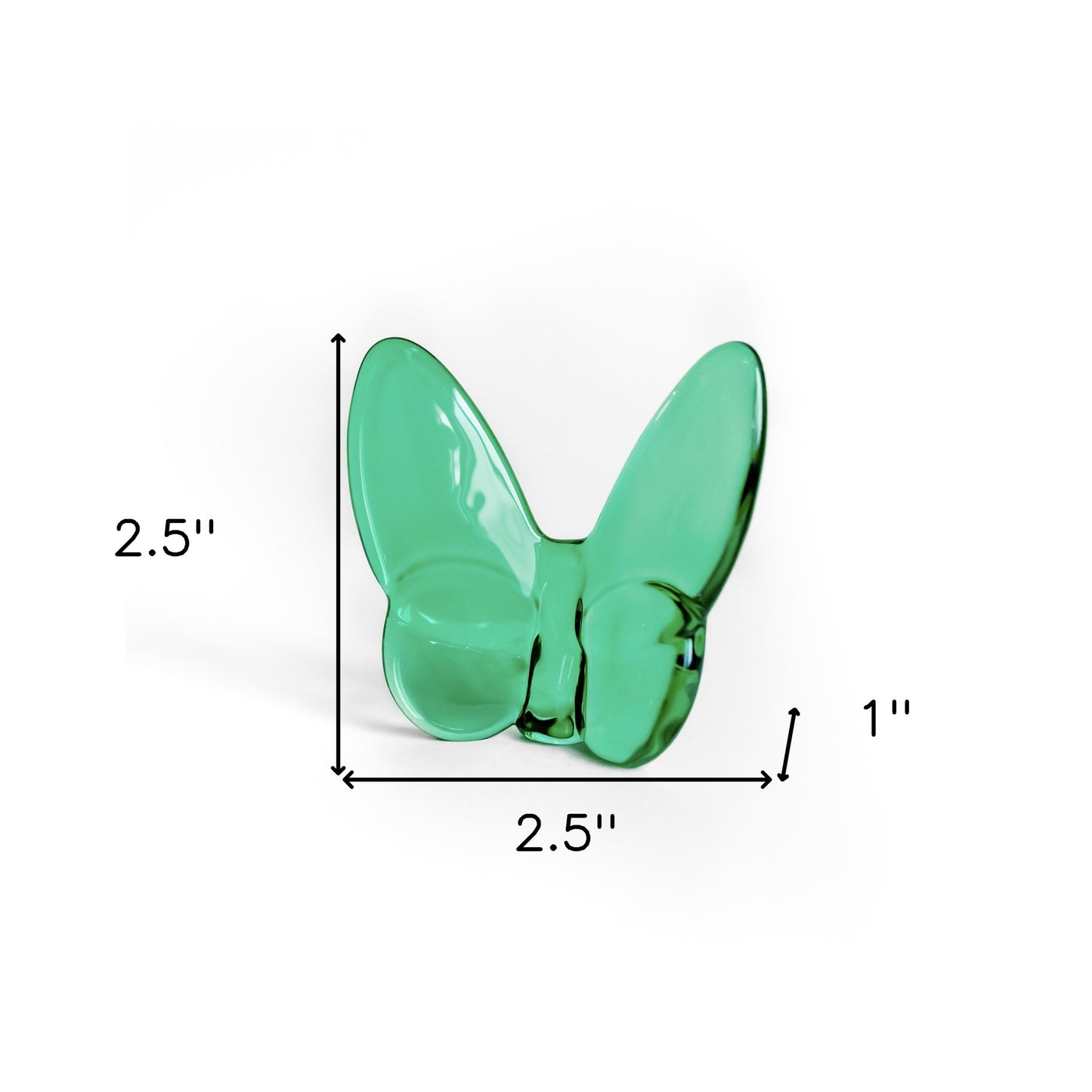 3" Green Crystal Butterfly Figurine Tabletop Sculpture-5