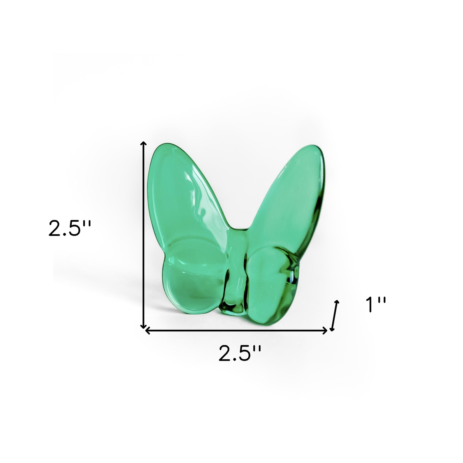 3" Green Crystal Butterfly Figurine Tabletop Sculpture-5