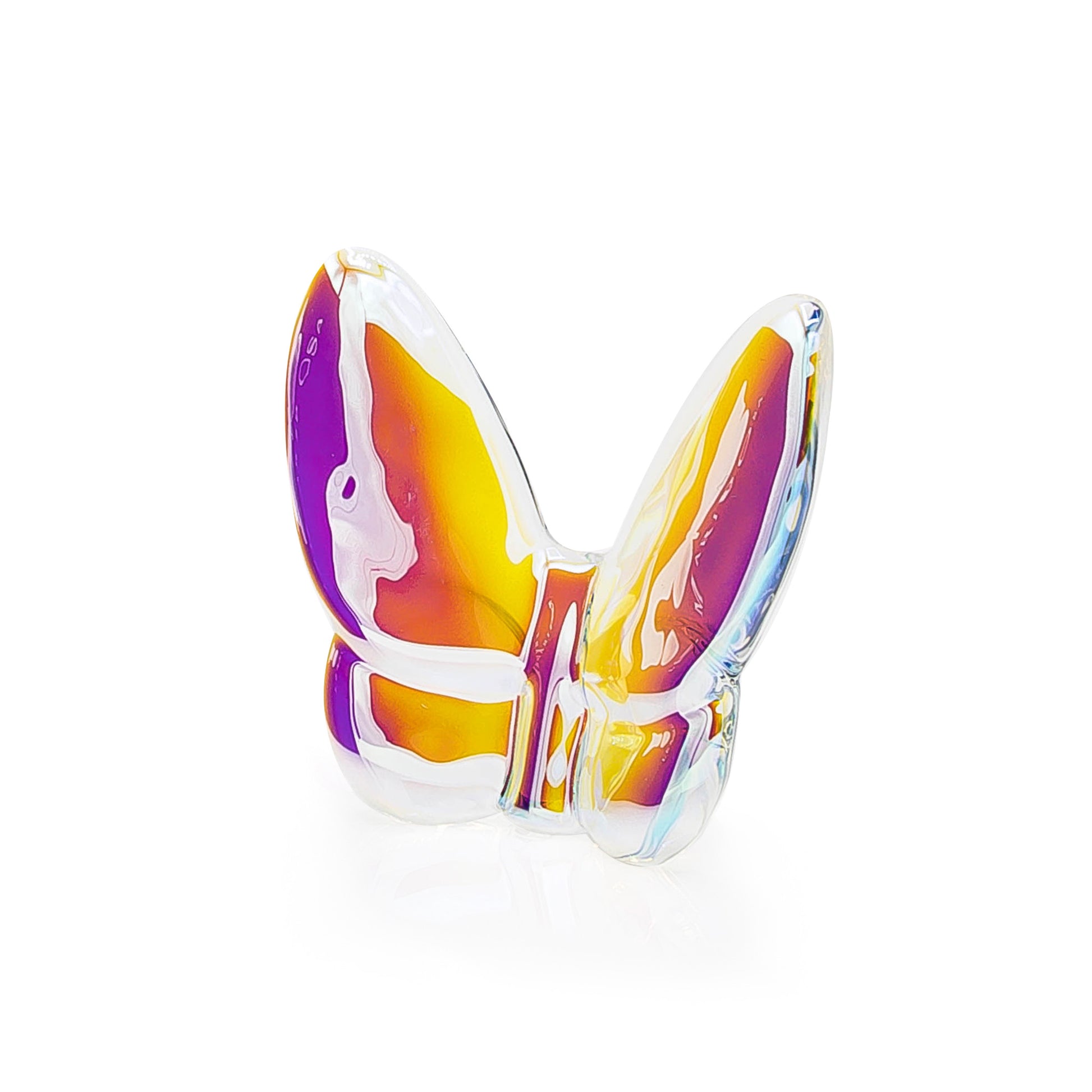 3" Purple and Orange Crystal Butterfly Figurine Tabletop Sculpture-2