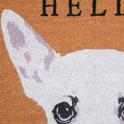 24" X 36" Natural Black and White Coir Chihuahua Hello Outdoor Door Mat-4
