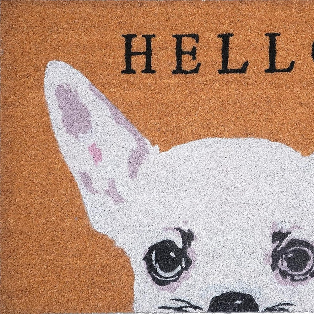24" X 36" Natural Black and White Coir Chihuahua Hello Outdoor Door Mat-5