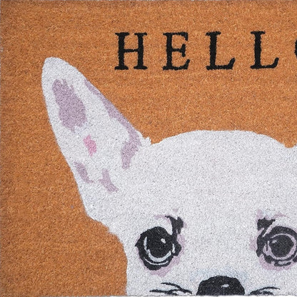 24" X 36" Natural Black and White Coir Chihuahua Hello Outdoor Door Mat-5