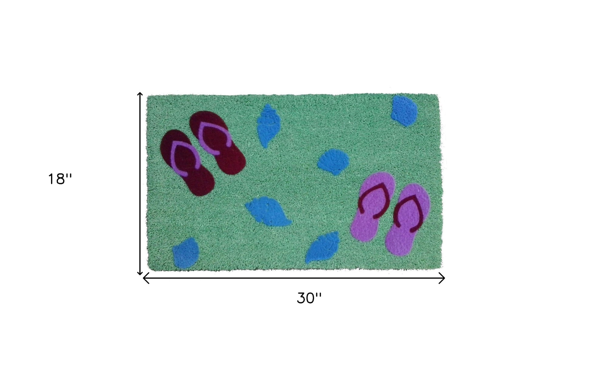 18" X 30" Green Coir Flip Flop Outdoor Door Mat-4