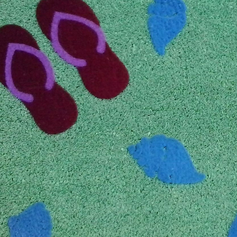 18" X 30" Green Coir Flip Flop Outdoor Door Mat-3
