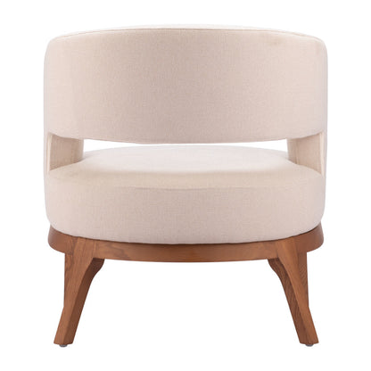 27" Beige And Brown Upholstered Arm Chair-3