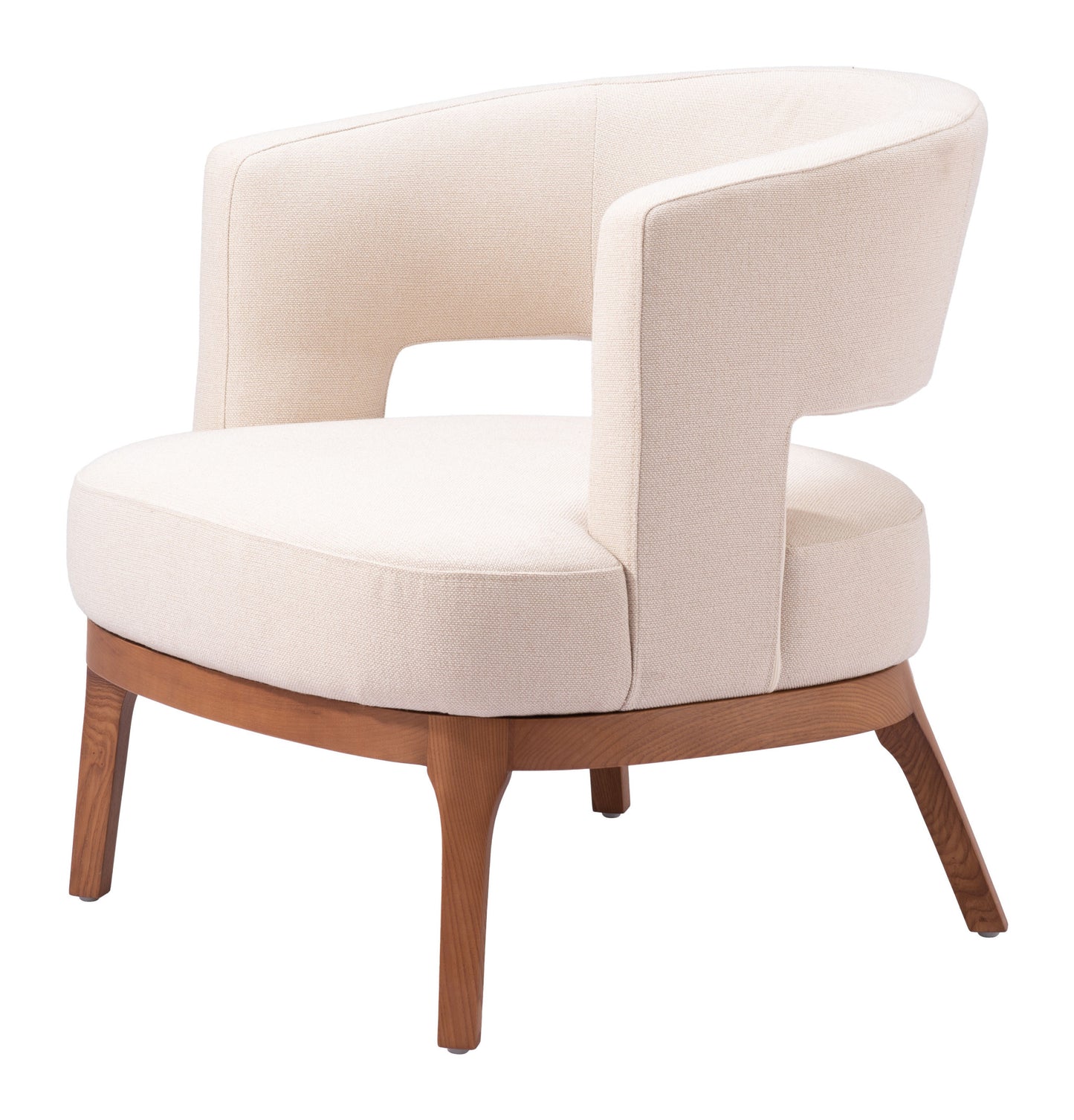 27" Beige And Brown Upholstered Arm Chair-6
