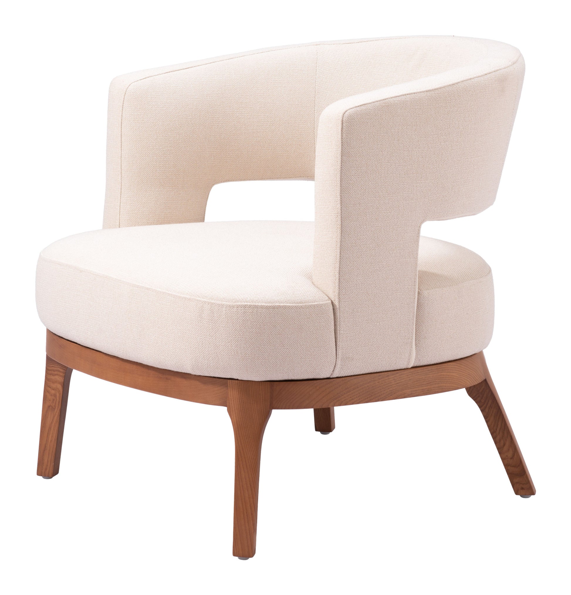 27" Beige And Brown Upholstered Arm Chair-6