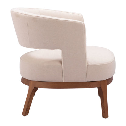 27" Beige And Brown Upholstered Arm Chair-5