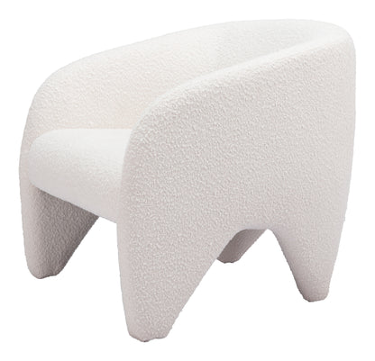 30" White Faux Shearling And Upholstered Arm Chair-5