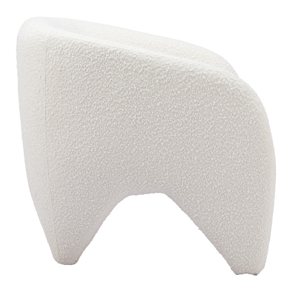 30" White Faux Shearling And Upholstered Arm Chair-2