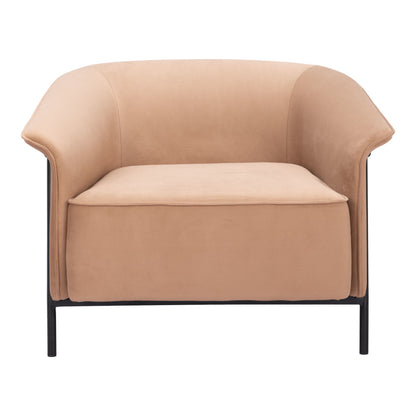 35" Tan And Black Upholstered Arm Chair-3