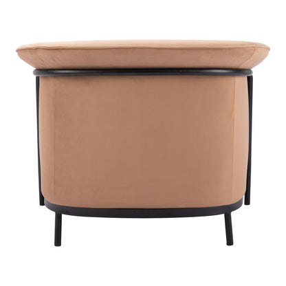 35" Tan And Black Upholstered Arm Chair-4