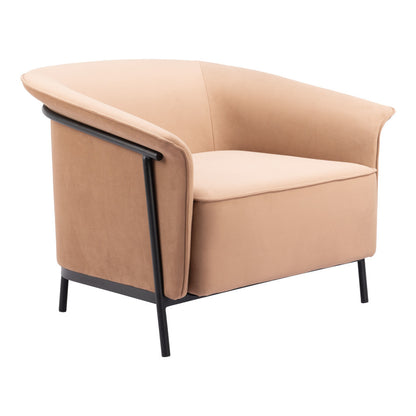 35" Tan And Black Upholstered Arm Chair-7