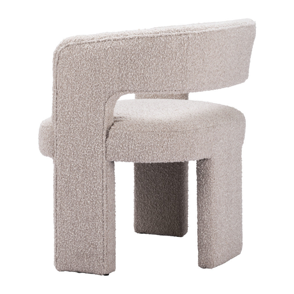27" Beige Faux Shearling And Upholstered Arm Chair-6