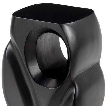 16" Black Solid Wood Figurine End Table-6