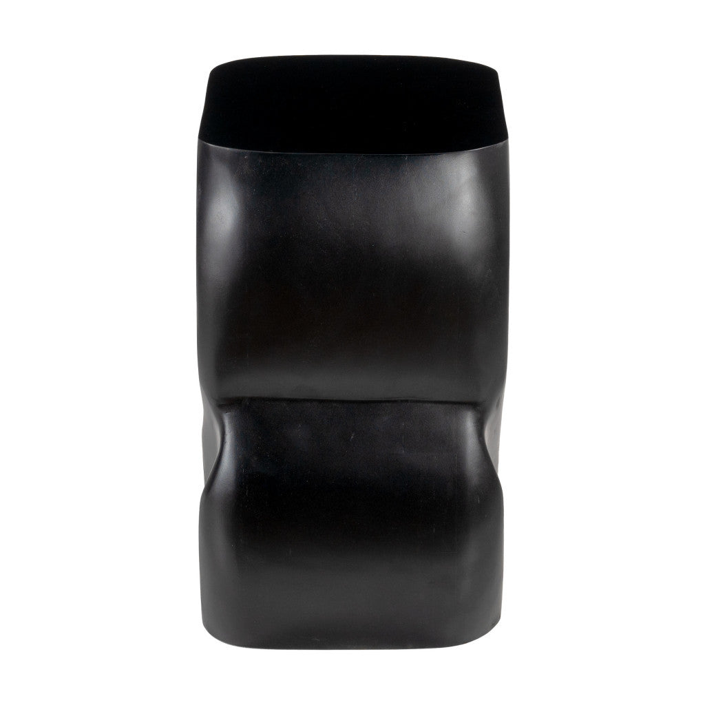 16" Black Solid Wood Figurine End Table-2
